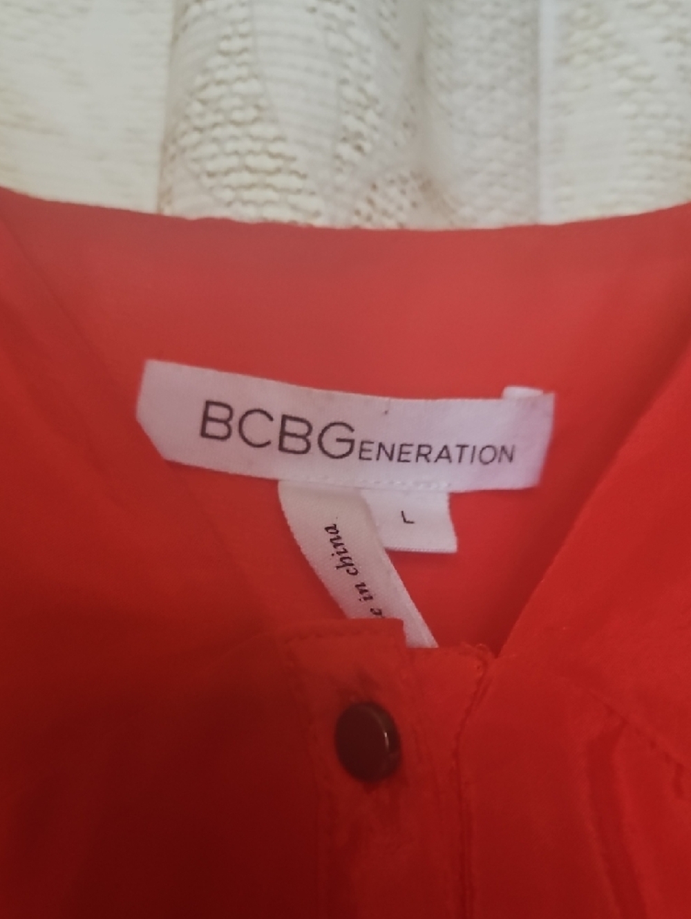 BCBG Red Tiered Button-Front Spaghetti Strap Camisole - Picture 2 of 3